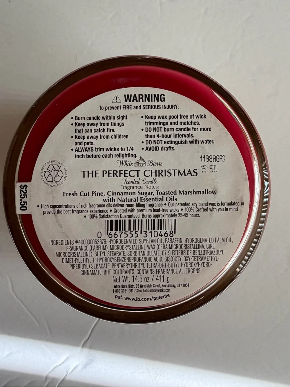 Bath & Body Works THE PERFECT CHRISTMAS 3 Wick Candle NEW Red Cinnamon Pine - Picture 4 of 6